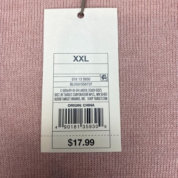 A New Day Sweater Women 2XL Pink Knitted Nylon Long Sleeve Pullover - Picture 7 of 14